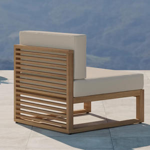 เฟอร์นิเจอร์โซฟาไม้สักสำหรับกลางแจ้ง ทนทานต่อสภาพอากาศ เหมาะสำหรับโรงแรม รีสอร์ท คาเฟ่ โครงการเชิงพาณิชย์ ผู้ผลิต OEM ผู้จัดจำหน่ายขายส่ง - Product Image 4