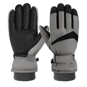 Gants de ski en cuir imperméables et isolés pour sports d'hiver unisexes, snowboard, fermeture à boucle complète - Product Image 5