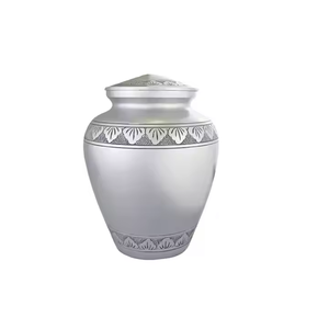 Urne funéraire classique en aluminium et fer avec finition brillante, urne décorative en métal pour cendres, directement du fournisseur indien - Product Image 2