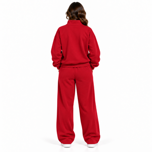Conjunto de Dos Piezas de Punto Estampado para Otoño e Invierno, Suéter de Cuello Redondo para Mujer, Pantalones Anchos - Product Image 2