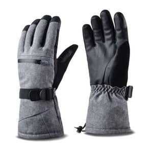Top Trending Unisex Winter <b>Warm</b> Waterproof Ski <b>Gloves</b> with Drawstring Closure Custom Logo All Seasons for Snowboarding/Training - Product Image 1
