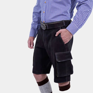 Pantalones Cortos de Cuero Genuino ZASSON SPORTS Estilo Bávaro Unisex, Tradicionales Alemanes para Oktoberfest, Corte Regular, Precio de Fábrica - Product Image 3