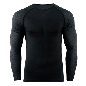 High Quality 240GSM Polyester Spandex Breathable Quick Dry Rash Guard Custom Sublimated Long Sleeve BJJ MMA <b>Compression</b> <b>Shirt</b> - Product Image 1