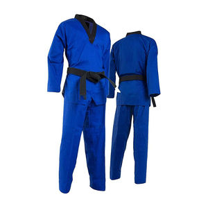 Uniformes de Taekwondo bleus à manches longues unisexes, vêtements de karaté et de judo pour enfants et adultes, vêtements d'arts martiaux à prix avantageux, OEM - Product Image 1
