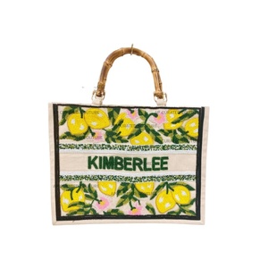 กระเป๋าโท้ท2025ทำมือสุดอินเทรนด์พร้อมลูกปัดสั่งทำชื่อและดอกไม้สำหรับงานปาร์ตี้และการเดินทาง - Product Image 1