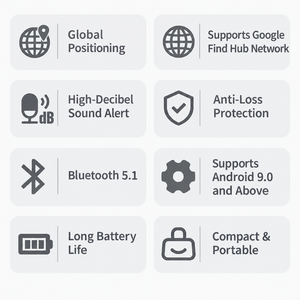 Smart Bluetooth 5.1 Item <b>Finder</b> Compatible with Google Find Hub Network Anti Loss Tracker for Keys Bags and Luggage - Product Image 5