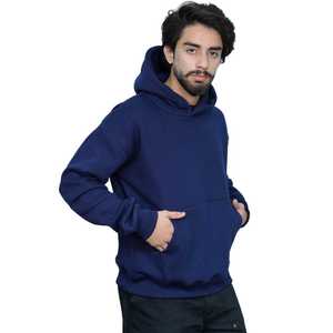 Sudadera con Capucha para Hombre, 100% Algodón, Estilo Casual, Color Azul Marino, con Estampado Puff, Premium, Suave, Talla Grande - Product Image 4