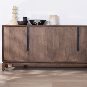 Vandana Crystal Haven-style 4-door <b>sideboard</b> in solid mango wood - Product Image 3