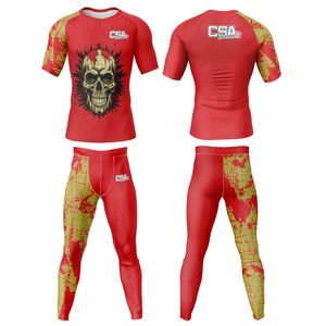 Conjunto de Rashguard Transpirable para MMA con Impresión Digital por Transferencia de Calor, Diseño Masculino, Impresión por Sublimación, Manga Larga, Ropa de Compresión - Product Image 1