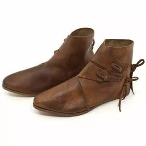 Botas Históricas Medievales de Cuero Genuino Hechas a Mano, Auténticas, Renacentistas, para Reenactment, Halloween, Navidad, Día de San Valentín - Product Image 3