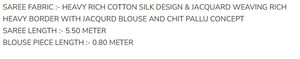 TRENDING COTTON SILK JACQUARD WEAVING WORK <b>SAREE</b> WITH UNSTITCHED <b>BLOUSE</b> PINK 70799 - Product Image 2