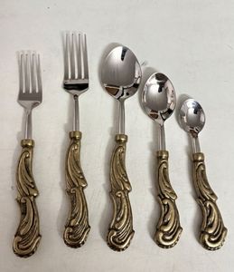 Black Handle Stainless Steel Flatware <b>Set</b> Mirror Finish Cutlery <b>Dinnerware</b> <b>for</b> Wedding Home Dining - Product Image 3
