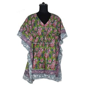 Kaftan d'été africain 2026 pour femmes, robes indiennes, vêtements traditionnels, maxi en coton, abaya décontractée, kaftan imprimé à la main - Product Image 5