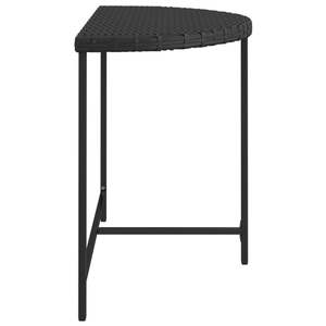 Mesa de Jardín de Ratán Sintético Negro de 39.4x19.7 Pulgadas con Acero con Recubrimiento en Polvo - Product Image 5