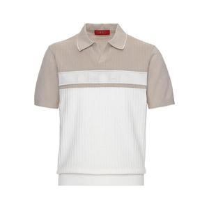 Ensemble de vêtements de golf décontractés pour homme, polo à blocs de couleur à manches courtes en coton tricoté respirant, blanc, beige, marine - Product Image 4