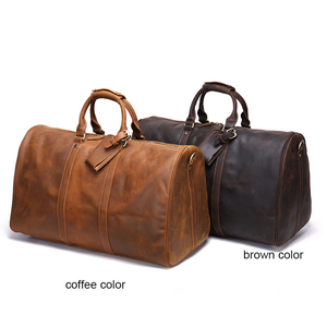 Leather <b>Duffel</b> <b>Bag</b> With Shoe Compartment Zipper Closure Travel Weekender <b>Bag</b> Black <b>Duffel</b> <b>Bag</b> Travel Duffle <b>Bag</b> - Product Image 4
