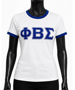 Camiseta Personalizada de Cuello Redondo para Hombre, de Algodón Chenille Transpirable, con Letras Griegas de Phi Beta Sigma, Ropa Casual de Primera Calidad, OEM ODM - Product Image 1