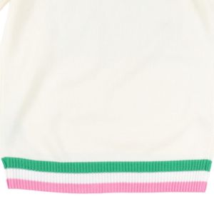 เสื้อสเวตเตอร์คอวีสีขาวดำสำหรับผู้หญิง ปักลายตราสัญลักษณ์ แขนยาว สวมใส่สบาย แฟชั่นทันสมัย เหมาะสำหรับใส่ในชีวิตประจำวัน - Product Image 3
