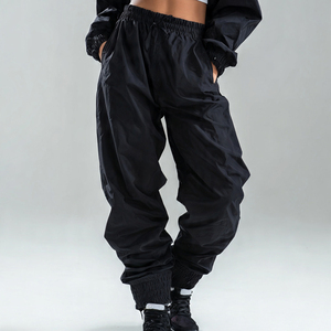 Pantalones Cortavientos con Cordón en la Cintura al por Mayor para Mujer, Pantalones Impermeables de Alta Calidad en Color Sólido, Pantalones de Lluvia para Dama - Product Image 6