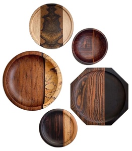 Assiette de présentation en bois de manguier artisanale sous-assiette en bois rustique pour décor de table à manger et paramètres de mariage - Product Image 1