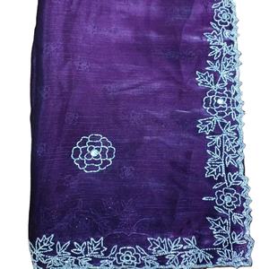 Sari de seda de Organza pura con hilo Zari Lentejuelas Trabajo Estilo indio Blusa Mujeres Estilo tradicional Bodas Fiestas Modelo Fancy - Product Image 1