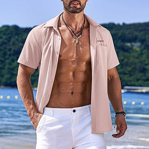 T-shirt à col campagne léger et respirant pour homme, vêtements décontractés pour usage extérieur, chemises à col campagne - Product Image 2