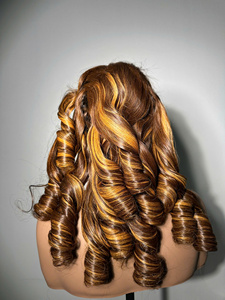 Anhhair วิกผมมนุษย์มีความหนาแน่น250% สูงวิกผมมนุษย์แบบเด้งดึ๋งทำจากเวียดนามไม่มีกาวโปร่งใสขนาดเล็ก - Product Image 6