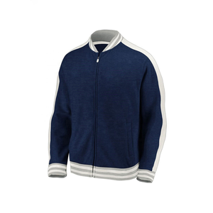 Blouson d'hiver pour homme grande taille style universitaire en cuir véritable et tissu de laine, col montant, respirant et séchage rapide - Product Image 4