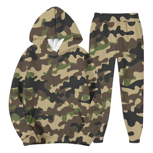 Custom Camouflage <b>Pullover</b> Tracksuit <b>Men's</b> Hoodie Jogger Set Athletic Sportswear Gym Wear OEM ODM Wholesale Manufacturer - Product Image 3