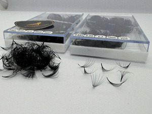 Extensions de cils pré-éventailées Volume Mega Base Pointue Noire 10D 12D 14D 16D 20D Courbure C/CC/D/M/L Cheveux Synthétiques - Product Image 5