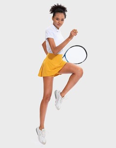 Cotton Women Tennis Wear Cotton Tennis <b>Skirt</b> Two Piece Set High Waisted Golf Skorts With Shorts Wear Women's Tennis Sets - Product Image 2