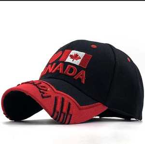 <b>Puff</b> Printed Adjustable Hip Hop Baseball Cap Dark Blue Red Maple Leaf Unisex Casual Outdoor Hat Spring Summer Polyester/Cotton - Product Image 2