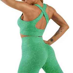 Nouvel ensemble 2 pièces élégant et respirant pour femme, col rond, en Spandex/Polyester, idéal pour le fitness et le yoga, collection 2026 - Product Image 6