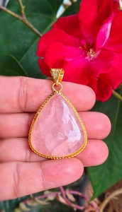 Wholesale Natural Gemstone Pendants Gold Plated Bezel Setting Crystal Charm Premium Quality Women's Trendy Jewelry Making Gift - Product Image 5