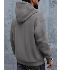 Nueva Sudadera con Capucha para Hombre, Elegante, 100% Algodón, Forrada, Manga Larga, Cuello Caído, Color Sólido, Cómoda, Tallas Grandes, Personalizable - Product Image 4