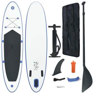 Blue and White <b>Inflatable</b> <b>Stand</b>-<b>Up</b> <b>Paddle</b> <b>Board</b> Set SUP Surfboard Accessory - Product Image 1