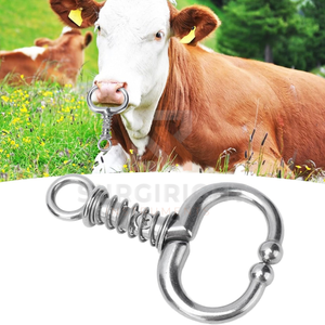 เครื่องมือจับสัตว์แบบใช้มือทำจากสแตนเลสสตีล พร้อมห่วงรัดจมูกแบบ Bull Nose และสปริงสำหรับจับสัตว์ ใช้ในงานสัตวแพทย์  OEM Blush Surgical - Product Image 6