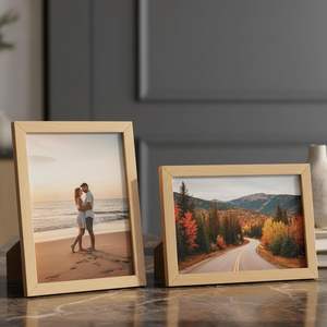 Marco de Fotos de Madera con Acabado Natural, Marco de Madera Sólida para Decoración del Hogar u Oficina - Product Image 3