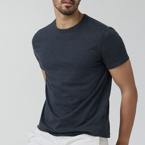 T-shirts pour hommes 100% coton biologique, tailles personnalisées, col rond respirant, vêtements de sport de haute qualité avec logo personnalisé - Product Image 1