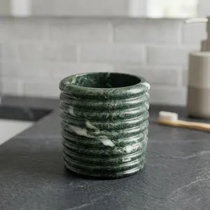 Vase rond en marbre pour table, décoration intérieure minimaliste, salon, durable, toutes saisons - Product Image 6