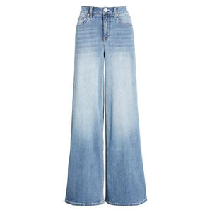 2026 Vente en gros de jeans décontractés pour femmes de haute qualité, vente directe d'usine, OEM, pantalons en denim taille haute coupe ample pour femmes - Product Image 3