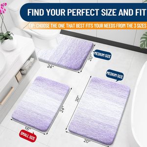 Hot Selling 17"x24" Microfiber Bath <b>Mat</b> Super Absorbent Non-Slip Floor Thick Plush Shaggy Tufted <b>Bathroom</b> Rug Washable Hotel - Product Image 2