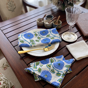 Serviette en coton faite à la main avec impression au bloc, écologique, personnalisable, style bohème chic, décoration de table de cuisine, serviette pour événements, salle à manger moderne - Product Image 2