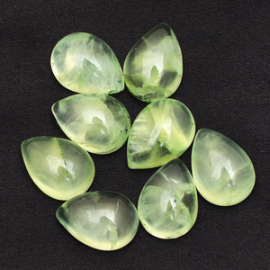 AAA Prehnite 10x14mm Pear Loose Cabochon Natural Green Prehnite Semiprecious Loose Gemstone Cabochon For Jewelry Making Supplies - Product Image 2