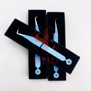 Pinzas de pestañas de acero inoxidable de 45 grados, muestra gratis, herramienta de belleza ligera para extensión de pestañas, logotipo personalizado sostenible - Product Image 5