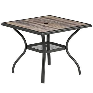 Mesa de Comedor Cuadrada Gris para Exteriores, Juego de Mesa para Terraza de Jardín, Solo Mesa Gris - Product Image 5
