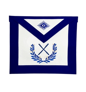 Tablier d'officier de loge maçonnique bleu roi avec broderie couronne, Régalia maçonnique, Tablier de loge maçonnique cérémoniel de qualité supérieure - Product Image 1