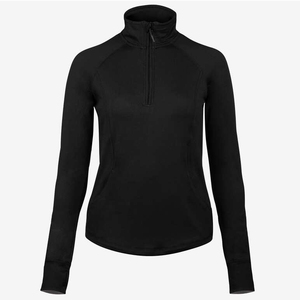 Camiseta Casual de Manga Larga con Cuello Redondo, Talla Grande para Mujer, Elástica, Transpirable, Antiarrugas, Antiencogimiento, de Spandex/Poliéster, Color Sólido, OEM - Product Image 5