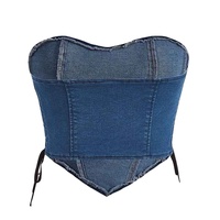 Kaliteli Nefes Alabilen Çevre Dostu Düz Renk Kot Hafif Düğmeli Moda Kadın Kolsuz Denim Bluz
