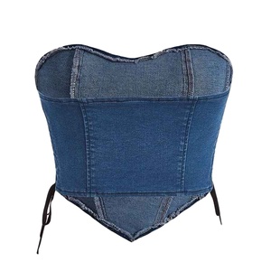 Top en jean sans manches pour femme, léger, boutonné, couleur unie, respirant, écologique, de bonne qualité et tendance. - Product Image 3